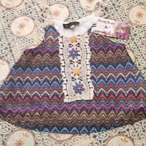 Hannah Banana Crop Swing Top, SZ 6, NWT, Knit